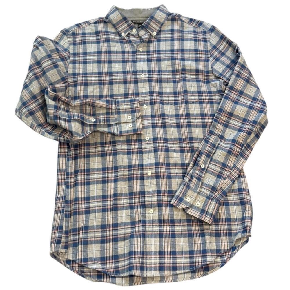Banana Republic Luxe Flannel Slim Fit M – Blue Plaid